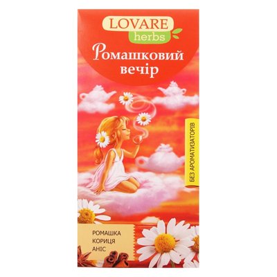 Чай Ромашковий вечір Lovare herbs, 20 шт/уп. 3144320 фото