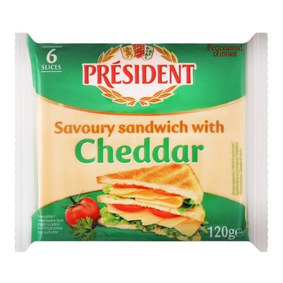 Сыр плавленый чеддер Президент, 200 г 3011330 фото
