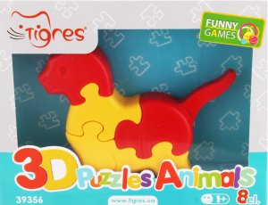 Іграшка для дітей від 12міс №39356 3D Puzzles Animals Tigres 1шт 2788470 фото