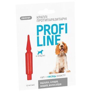 Краплі протипаразитарні ProfiLine для собак вагою 4-10 кг PR243108 ProVET, 1 піпетка по 1 мл 4492820 фото