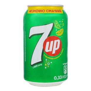 Напій газований ж/б 7-up, 0.33 л 3355370 фото