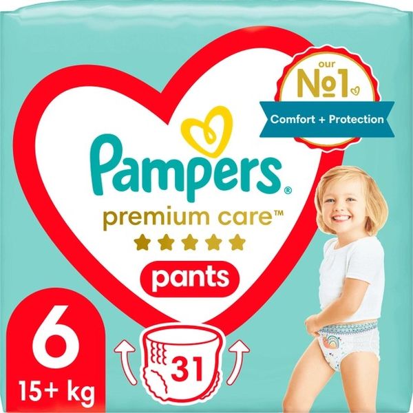 Трусики-подгузники для детей 15+ кг 6 Premium Care Pampers, 31 шт/уп. 3000230 фото