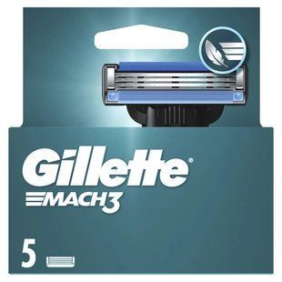 Картридж змінний для станка чоловічий Mach 3 Gillette, 5 шт 4622250 фото