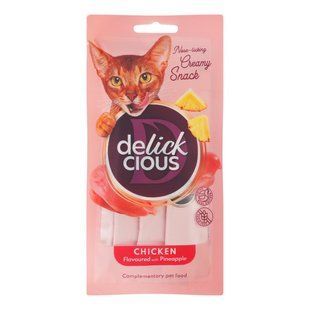 Лакомство кремовое курица и ананас Delickcious, 60 г 4408050 фото