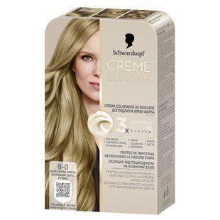 Краска для волос Creme Supreme 8-0 Натуральный Светло-Русый Schwarzkopf, шт 4631970 фото