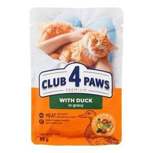 Корм для котов с уткой в соусе Premium Club 4 Paws, 85 г 4431940 фото