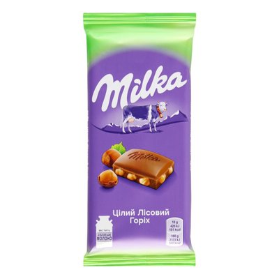 Шоколад молочный с целым лесным орехом Милка, 90 г 2083370 фото
