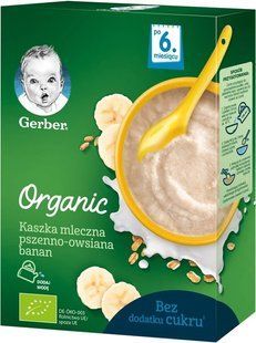 Каша молочная овсяно-пшеничная с бананом и манго Gerber, 240 г 3373600 фото