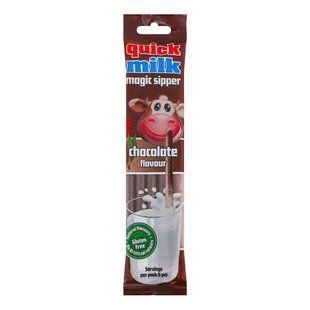 Соломинка для молока для детей от 3лет сахарная cо вкусом шоколада Magic sipper Quick milk 5*6г 4518690 фото