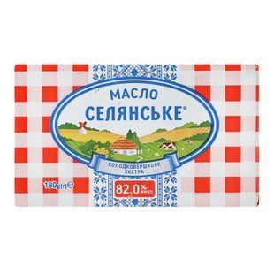 Масло сладкосливочное 82% Экстра Селянське, 180 г 3914120 фото
