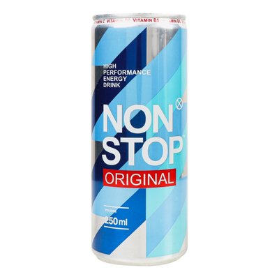 Енергетичний безалкогольний напій ж/б Non stop, 0.25 л 3851110 фото