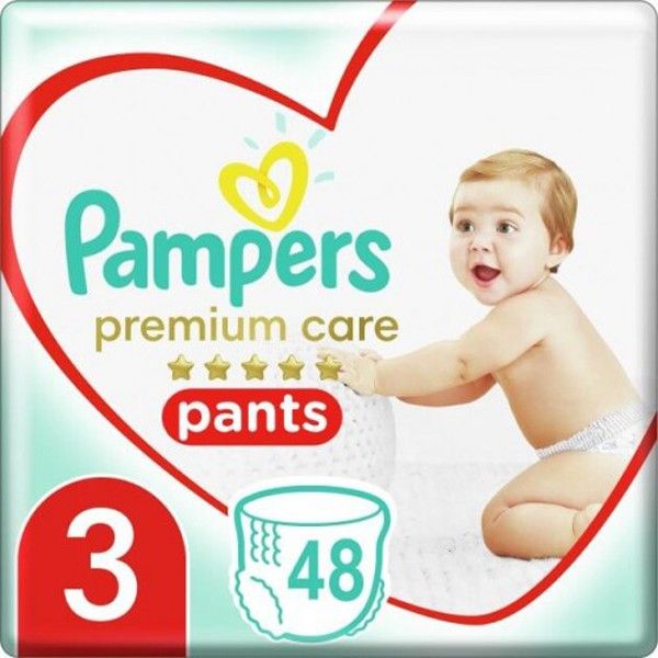 Трусики підгузки для дітей 6-11 кг 3 Premium Care Pampers, 48 ??шт/уп. 3000200 фото