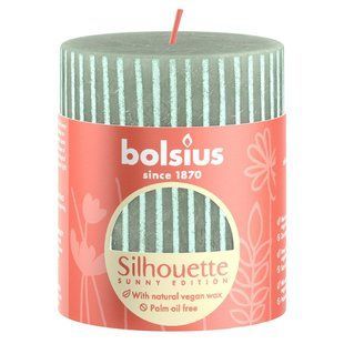 Свічка Рустік Silhouette 80/68, нефритові смуги Bolsius, шт 4225110 фото