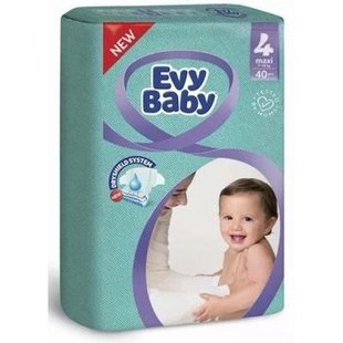 Підгузки для дітей 7-18 кг 4 Maxi Evy Baby, 40 шт/уп. 2963420 фото