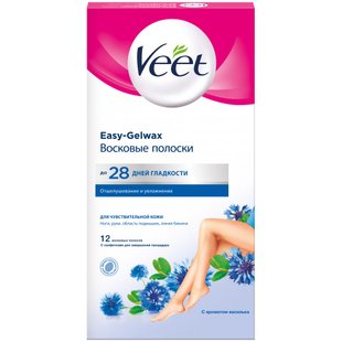 Смужки для депіляції воскові для чутливої шкіри Professional Veet 12шт 1810330 фото