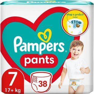 Трусики-підгузки для дітей 17+ кг 7 Pants 360 Pampers, 38 шт/уп. 3478160 фото