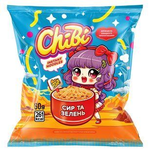 Вермишель быстрого приготовления со вкусом сыра и зелени ChiBi, 60 г 4380750 фото