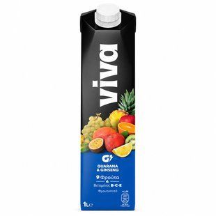 Напій соковий 9 фруктів гуарана та женшень Viva, 1 л 4728270 фото
