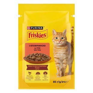 Корм для котів з яловичиною у підливці Friskies, 85 г 3195370 фото