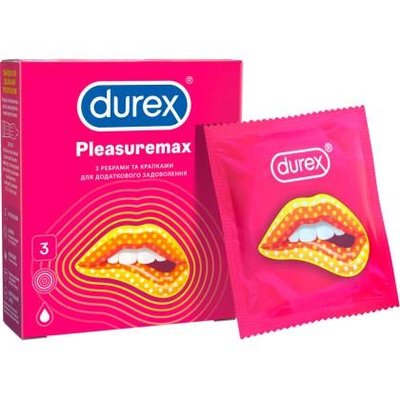 Презервативи латексні з силіконовою змазкою Plesuremax Durex, 3шт 3962510 фото