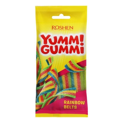 Цукерки желейні неглазуровані Rainbow Belts Yummi Gummi Roshen, 70 г 3901330 фото