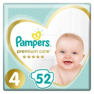 Підгузки для дітей 8-14 кг Premium Care Pampers, 52 шт/уп. 2471410 фото