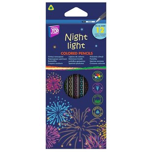 Олівці кольорові Night ligh трехграні 12 кольрiв, CoolForSchool шт 4089540 фото