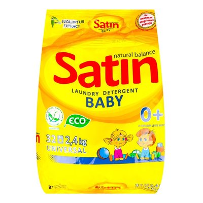 Порошок пральний для дитячого одягу безфосфатний Universal Baby Satin Natural Balance 2.4кг 4140400 фото