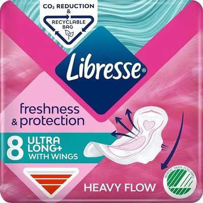 Прокладки гігієнічні Ultra Long+ Freshness&Protection Libresse, 8 шт 2903820 фото