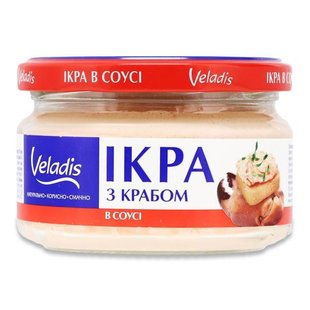 Ікра оселедця у соусі з м'ясом краба Veladis, 160 г 3857980 фото