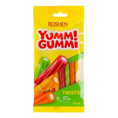 Конфеты желейные неглазированные Twists Yummi Gummi Roshen, 70 г 3901350 фото