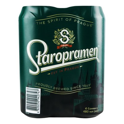 Пиво світле 4.2% 4шт Staropramen, 0.5 л 4024080 фото