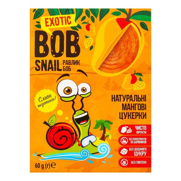 Цукерки фруктові Mango Rolls Bob Snail, 60 г 3550990 фото