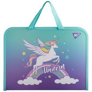 Папка-портфель FC на молнии с тканевыми ручками "Glamour" бирюзово-фиолетовая Yes, шт 4322650 фото