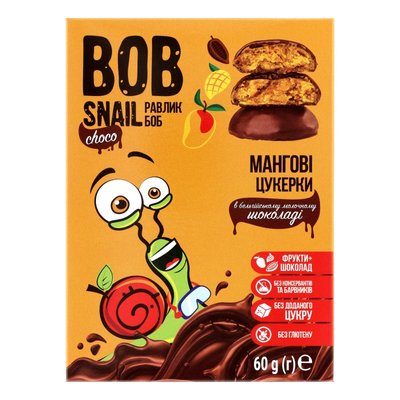 Цукерки мангові у молочному шоколаді Bob Snail к/у 60г 3550980 фото