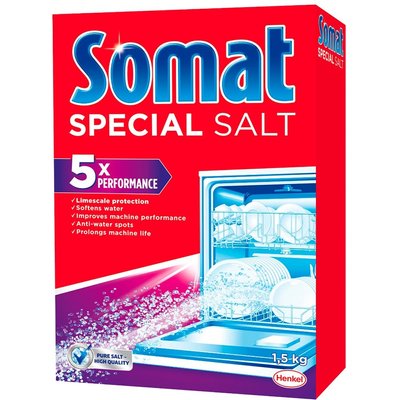 Засіб для посудомийної машини сіль для пом'якшення води Somat, 1.5 кг 1405610 фото