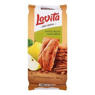 Печиво з яблуком і корицею Lovita Cake Cookies Roshen, 168 г 3668150 фото