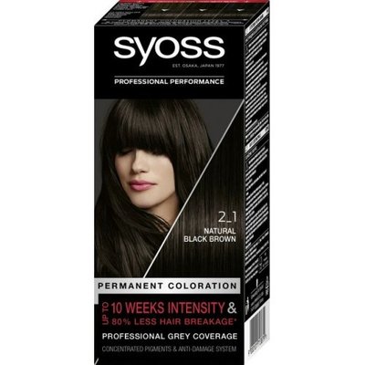 Крем-краска для волос Permanent Coloratіon №2-1 Syoss, 1шт 3981880 фото