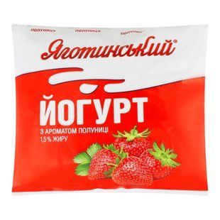 Йогурт 1.5% Клубника Яготинський, 400 г 4148150 фото