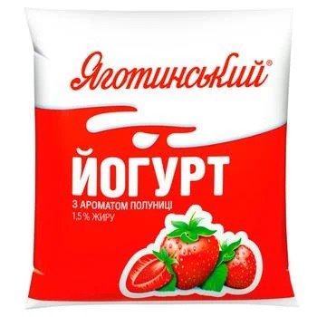 Йогурт 1.5% Клубника Яготинський, 400 г 4148150 фото