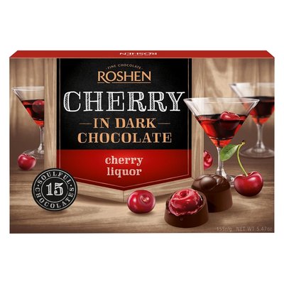 Цукерки вишня у шоколаді з вишневим лікером Roshen, 155 г 3071860 фото