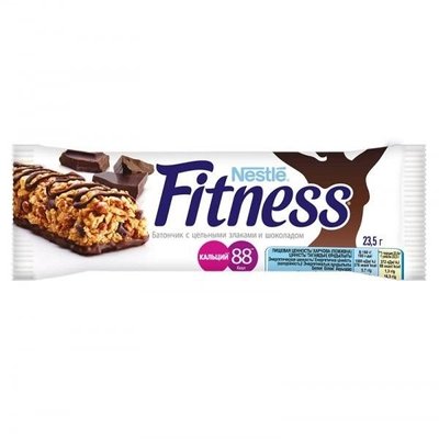 Сухий сніданок батончик злаковий з шоколадом Fitness Nestle, м/в 23.5г 2149390 фото