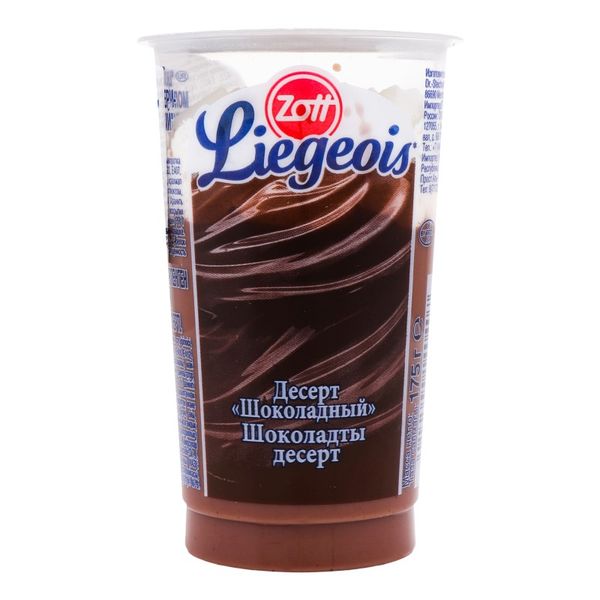 Десерт 2,4% шоколадный со сливочным муссом Liegeois Zott, 175 г 2879760 фото