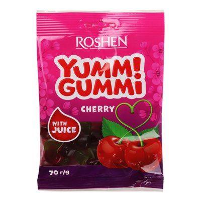 Цукерки желейні Cherry Yummi Gummi Roshen, 70 г 3957620 фото