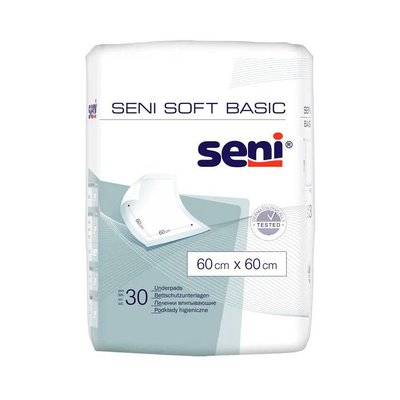 Пелюшки гігієнічні 60х60 см Soft Basic Seni, 30 шт 2104430 фото