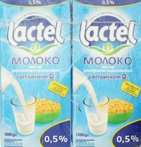 Молоко ультрапастеризоване з вітаміном D3 0.5% Lactel т/б, 1000г 1727100 фото