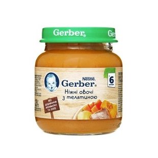 Пюре ніжні овочі з телятиною Gerber, 130 г 3556120 фото