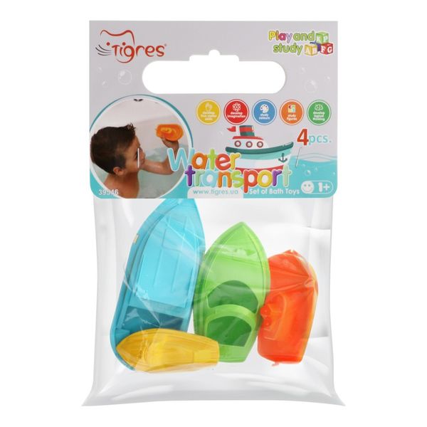 Набір іграшок для дітей від 12 міс для купання №39546 Water transport Tigres, 1шт 3406350 фото