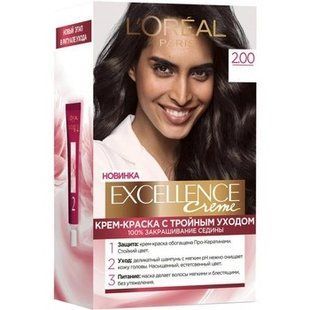 Фарба для волосся 2.00 Темно-коричневий Creme Excellence L'Oreal Paris, 176 мл 3097880 фото