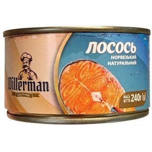 Консервированный Лосось норвежский натуральный Willerman 240 г 4653300 фото